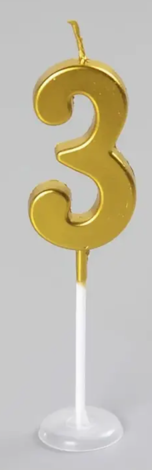 Gold Number Candle